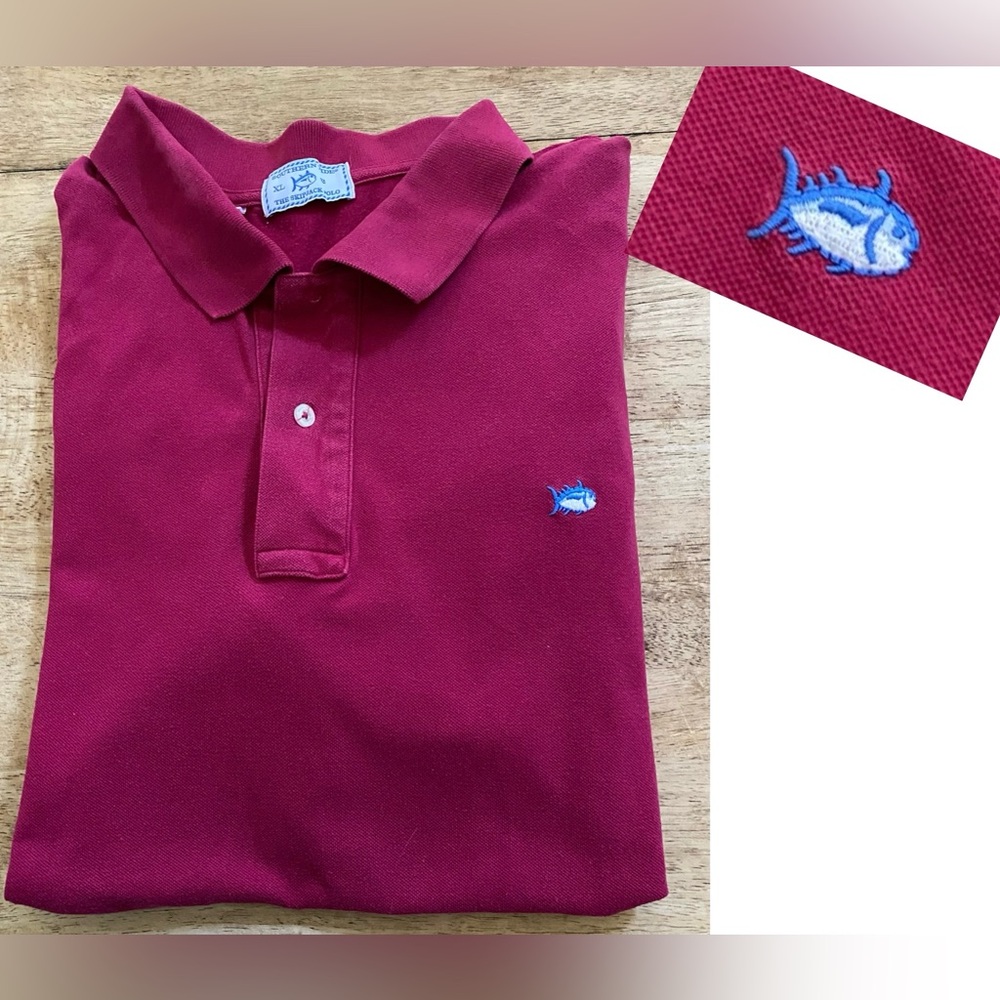 Southern Tide Men’s Sz XL (42) Skip Jack Berry Cotton Blend Short Sleeve Polo